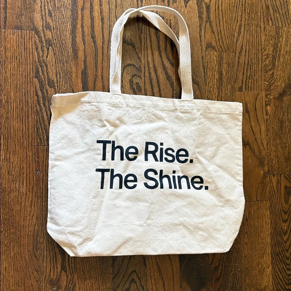 Vuori Cream Canvas Tote Bag “The Rise. The Shine.” - Picture 2 of 4